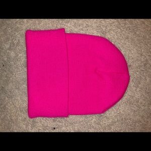 Neon pink beanie